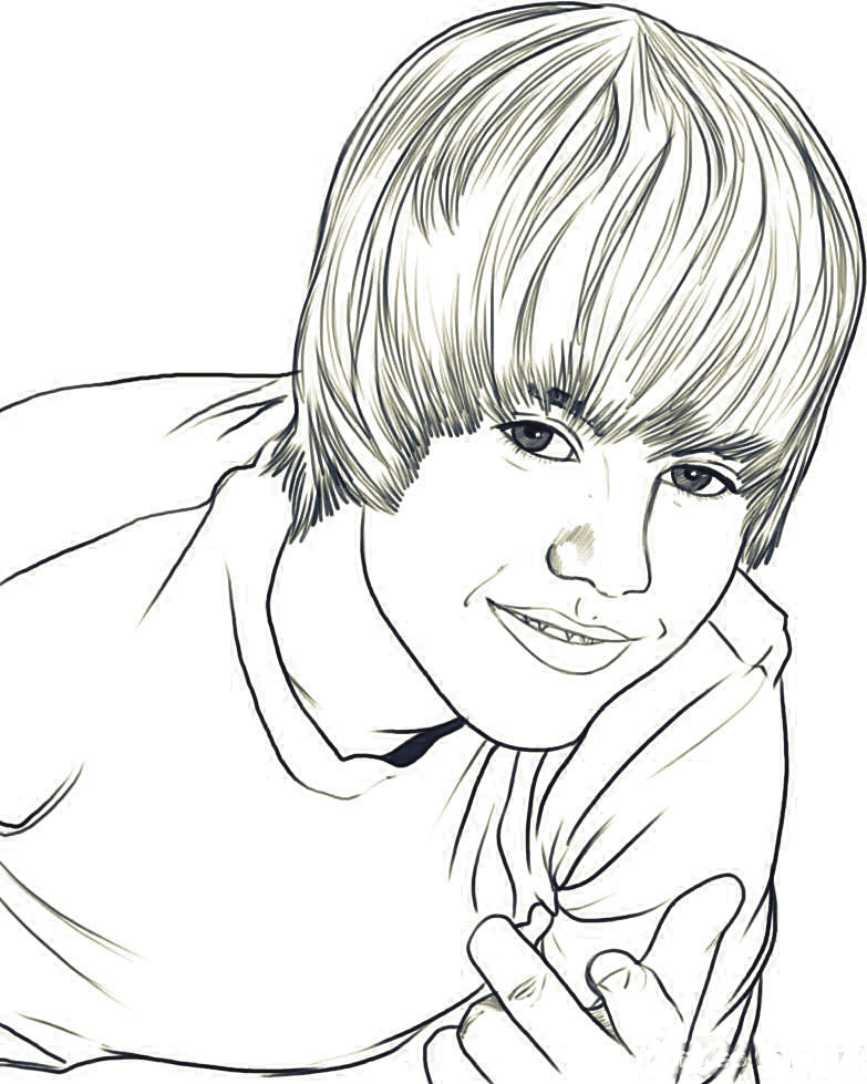 coloriage justin bieber pointe le doigt